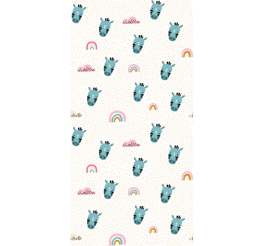 Rollo Fenster Kinderzimmer blaue zebras und regenbögen - TenStickers