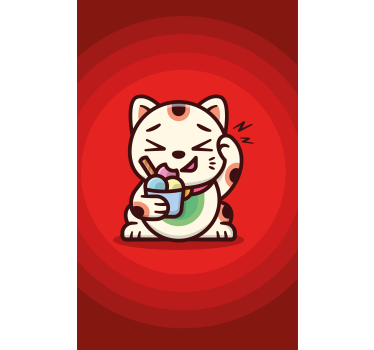 Rollo Fenster Spaß katze genießt leckereien - TenStickers