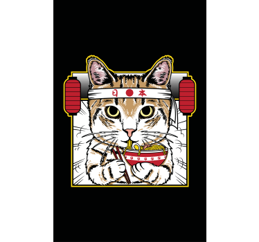 Rollo Fenster Tiere nudelfressende katze - TenStickers