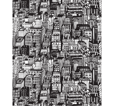 Zeichnungen Rollo Skyline von new york reflektiert - TenStickers