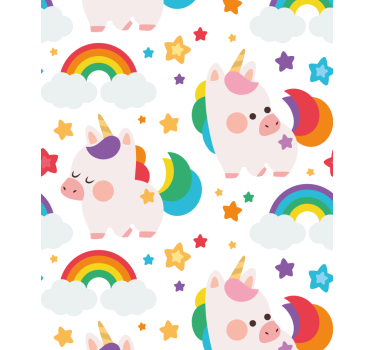 Rollo Kind Handgezeichnete bunte einhörner - TenStickers