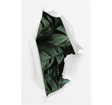 Rollo Fenster Blumen und Pflanzen zerrissene grünansicht - TenStickers