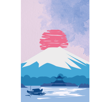 Rollo Fenster originell fujisan-landschaft - TenStickers