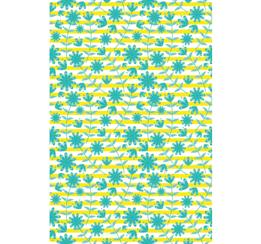 Rollo Fenster Blumen helles streifenmuster - TenStickers