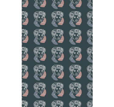 Rollo Fenster Zeichnungen abstrakte florale gesichter - TenStickers