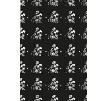 Rollo Fenster Blumen schwarz-weiß-silhouette - TenStickers