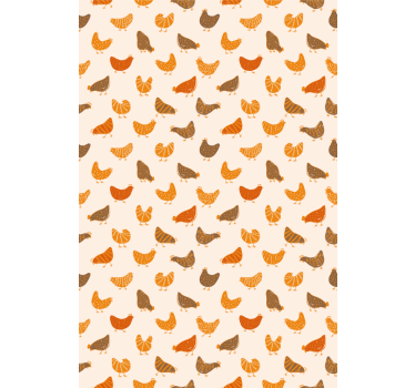 Rollo Tiere Orange-braunes vogelmuster - TenStickers