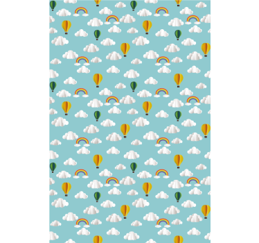 Rollo Fenster Wolken luftballons und regenbögen - TenStickers