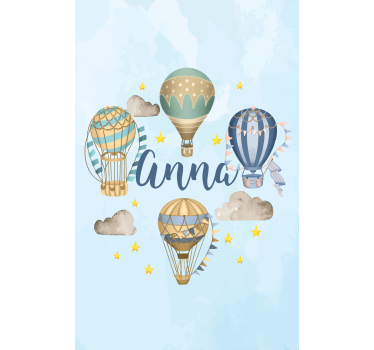 Zeichnungen Rollo Blaue luftballons mit sternen - TenStickers