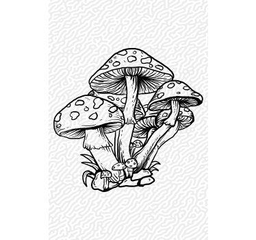 Rollo Fenster Baum pilz-cluster-silhouette - TenStickers