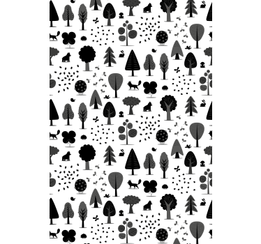Rollo Fenster skandinavisch stilisierte naturmotive - TenStickers