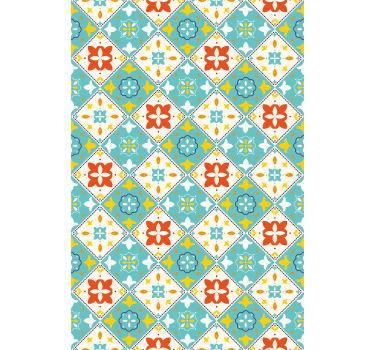 Rollo Fenster Badezimmer blaue und beige fliesen - TenStickers