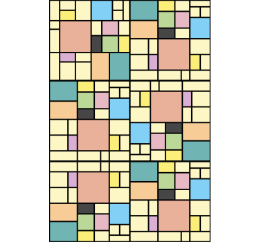 Fenster Rollo modern geometrische farbquadrate - TenStickers