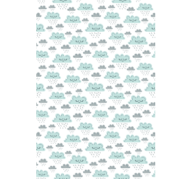 Rollo Fenster Wolken blaues regenmuster - TenStickers