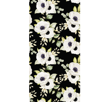 Rollo Fenster Blumen elegante weiße blüten - TenStickers