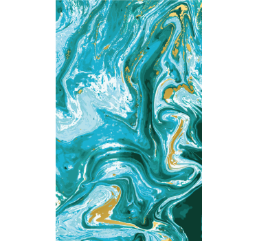 Rollo Fenster Muster marmorierte aqua-wirbel - TenStickers