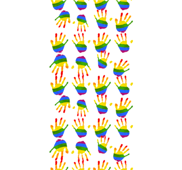 Rollo Fenster originell buntes handabdruckmuster - TenStickers