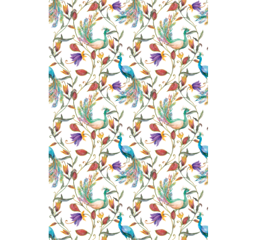 Rollo Fenster Blumen elegante pfauenblumen - TenStickers