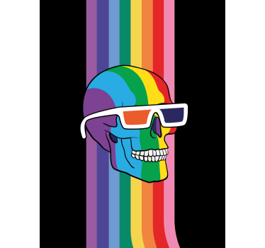 Rollo Fenster Gamer regenbogen-totenkopf-sonnenbrille - TenStickers