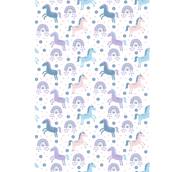 Zeichnungen Rollo Süßes pastellfarbenes einhornmuster - TenStickers
