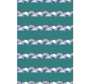 Rollo Fenster Kinderzimmer laufende einhörner und regenbögen - TenStickers