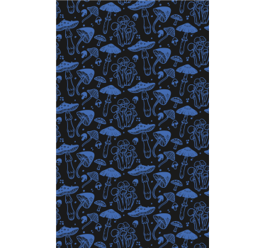 Rollo Fenster originell blaues pilzmotiv - TenStickers