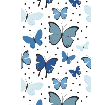 Rollo Fenster Schmetterlinge blaues flattern und punkte - TenStickers