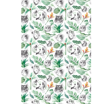 Rollo Kind Aquarell tropische tiere - TenStickers
