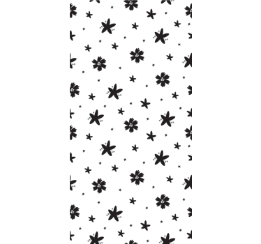 Rollo Fenster Blumen schwarz-weiß-design - TenStickers