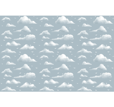 Rollo fenster wolken mit flauschigem grauen muster - TenStickers