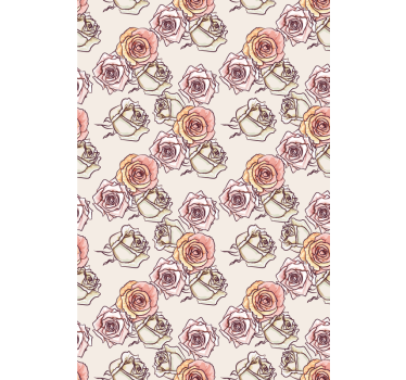 Rollo Fenster Blumen rosenillustrationsmuster - TenStickers