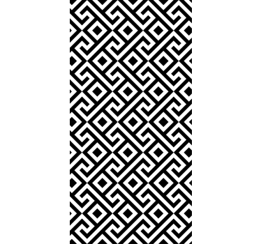 Rollo Fenster Muster geometrisch schwarz weiß - TenStickers