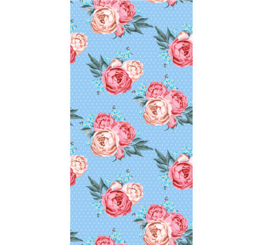 Rollo Fenster Blumen blau blühende rosa rosen - TenStickers