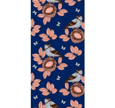 Rollo Fenster Blumen nistende vögel und blätter - TenStickers