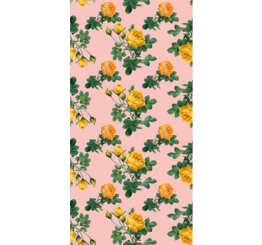 Rollo Fenster Esszimmer gelbe rosen muster - TenStickers