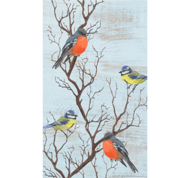 Rollo Fenster Baum vögel auf Ästen - TenStickers