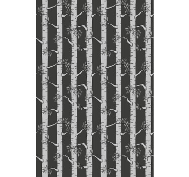 Rollo Fenster Baum birke schwarz und grau muster - TenStickers