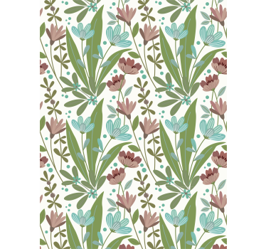 Rollo Fenster Blumen florale blattmuster - TenStickers