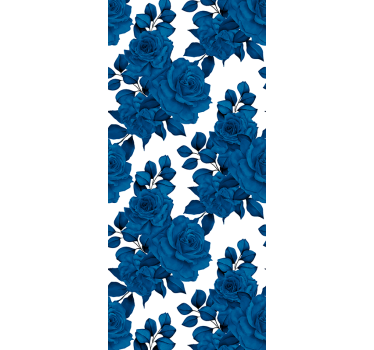Rollo Fenster Blumen azurblaues blütenmotiv - TenStickers
