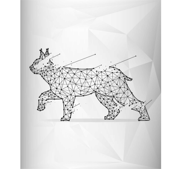 Rollo Tiere Poligonale katze - TenStickers
