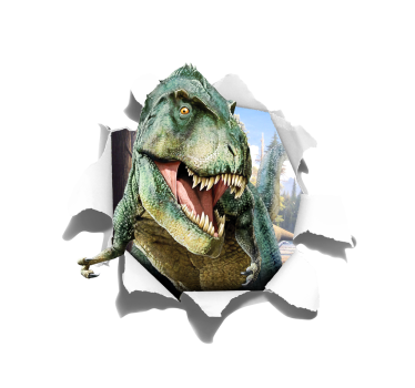 Kind Rollos 3D wütender T-Rex - TenStickers
