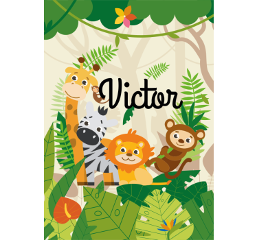 Personalisierte Rollos Dschungeltiere für Kinder - TenStickers