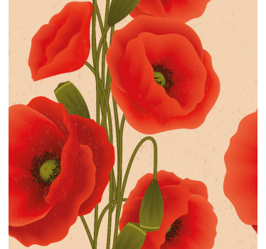Blumen und Pflanzen Rollos mohnblumen - TenStickers