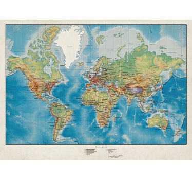 Rollos Weltkarte mercator - TenStickers