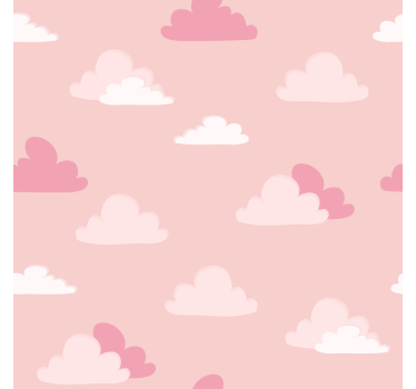 Rollo Fenster Wolken rosa und weißes muster - TenStickers