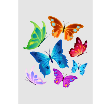 Rollo Fenster Schmetterlinge große bunte flügel - TenStickers
