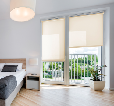 Rollo Wohnzimmer Einfarbiges Design Ecru Lichtdurchlässig - TenStickers