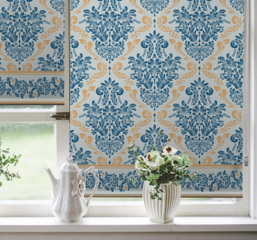 Rollo Fenster Elegant florales barockmuster - TenStickers