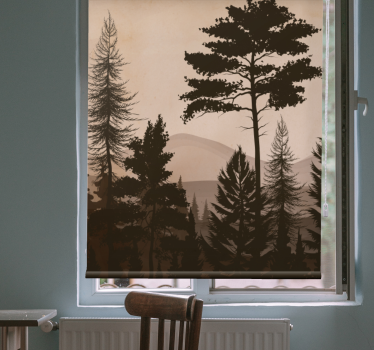 Bäume Rollo Wald im skandinavischen stil in warmen Farben - TenStickers