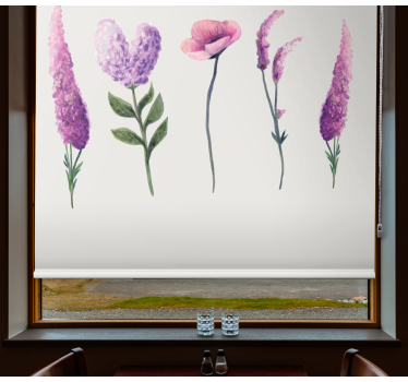 Blumen Rollo Lila blumenzeichnungen - TenStickers